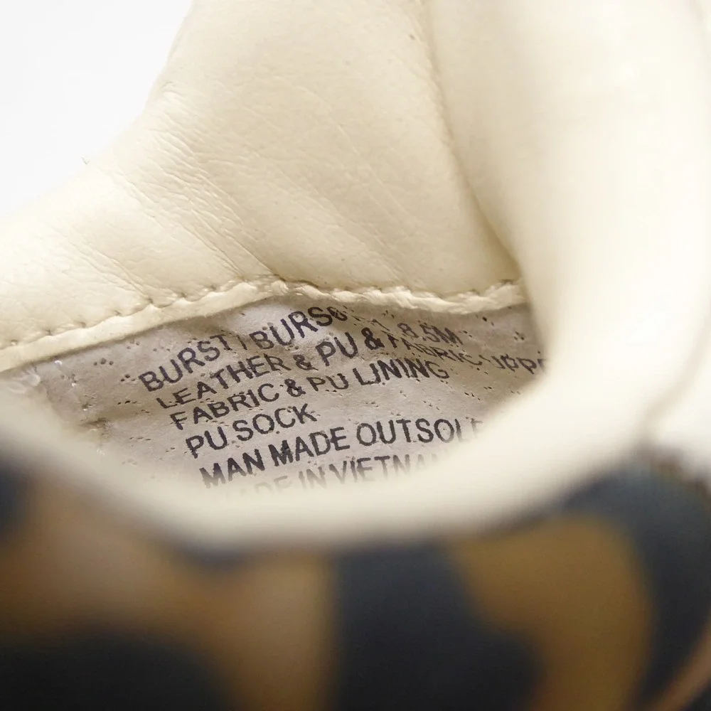 Steve Madden Womens Burst Sneakers Tan Leopard Print Lace Up 8.5M